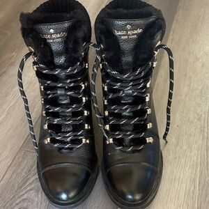 Kate Spade Black Lace Up Women's Boots